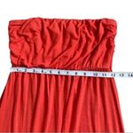 Love Culture  Orange & Tan Chevron Color Block Strapless Maxi Summer Dress Medium Photo 9