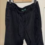 Ralph Lauren Lauren  100% Linen Black Chinos Pants Size 12 Petite Photo 2