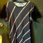 Women’s Adidas Originals Red Blue Short Sleeve Tee Shirt Dress Medium Photo 0