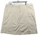 L.L.Bean  Mini Skirt 18W Classic Fit Cotton Spandex Khaki A-Line Casual Neutral Photo 0