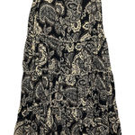 Draper & Damons Womens Tiered Midi Skirt L Black Cream Paisley Boho Cottagecore Size L Photo 0
