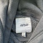 Aerie  Women’s Sz L Dk Gray Sherpa Patchwork Oversized Hoodie Photo 7