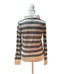 Joie White with Navy Blue Stripes Long Sleeve Sweater with White Collar Size XS Photo 2