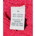 Jamie Gries Hot Pink Chunky Duster Cardigan Sweater Plus Size 1X Faux Fur Collar Photo 10