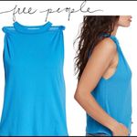 Free People  Side Knot Tie Knit Tank Blue Size XS Photo 3