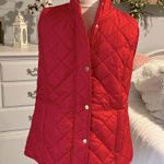 kim rogers Red Jacket Vest Quilted  Snaps Zips Womens Small Photo 10
