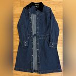 Eddie Bauer women’s Denim Snap Front Dress W/Black Velvet Collar|Size:PETITE 10 Photo 12