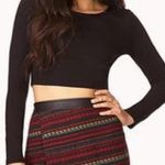 Forever 21 Wool Blend Jacquard Print Skirt w/ Leather Trim Photo 0