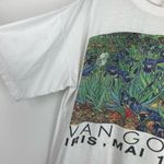 Vintage 90s Van Gogh Irises Painting Single Stitch Tee Tshirt Graphic Art L/XL White Photo 2