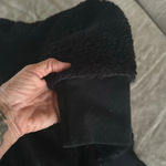 Zella  Fleece Bomber Jacket Black Teddy Fleece Insulated Long Sleeve Zip Up Photo 8