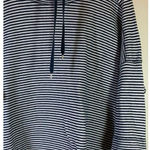 CHAPS Size 3X Blue Striped Cowlneck Long Sleeve Top Textured Sporty Athleisure Photo 0