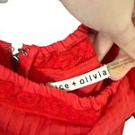 Alice + Olivia Pansy Red Embroidered Off-the-Shoulder Maxi Dress Photo 3