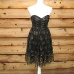 Jill Stuart Black Gold Floral Mini Dress Photo 2