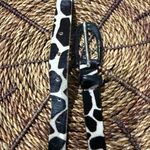 Garuglieri Belt L‎ Black White Leather Fur Giraffe Print Animal Western Boho 38” Size L Photo 5