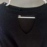 Mi Ami Black Cut Out Neck Light Weight Sweater Top Size L Made in USA Photo 2