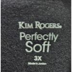 kim rogers Kim Rogers Perfectly Soft 3X Top Black White Stripe Polka Dot Long Sleeve Photo 2