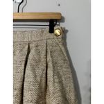 Hunter Dixon Women's Beige Gold Tweed Pleated Mini Skirt Party Cocktail Size‎ 2 Tan Photo 1