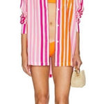 Beach Riot  Alexa Coverup Button Down Stripe Shirt Women’s Size Large/XL Photo 0