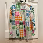 Talbots Floral Patchwork Button-Down Shirt – Bright Multicolor Print, Size Large Photo 3