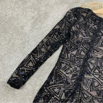 Tea & Cup NWT  Los Angeles Bodycon Sequined Cocktail Dress Longsleeve in Black M Photo 9