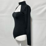 & Other Stories & Other Stories Cut Out Mock Neck Long Sleeve Bodysuit Black Size Small Photo 5