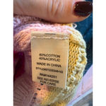 Sincerely Jules Striped Crochet Crop Top Off Shoulder Ruffle Sleeve Pink Yellow Size M Photo 5