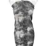 ZARA  Black White Tie Dye Halter Sleeveless Ribbed Knit Midi Bodycon Dress Size S Photo 0