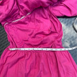 ZARA Voluminous Asymmetric Bubble Skirt Dress Hot pink linen cotton Sz L Photo 10