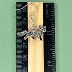 Handmade Detailed Silver Tone Fox Dangle Earrings Photo 2