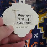 Simply Couture Blue Boho Geometric Print Midi Dress Size Small Photo 8