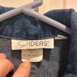 VTG IDEAS Denim Jumpsuit Women Medium Blue Wash Button Front Utility 3/4 Sleeves Photo 6