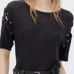IRO  Rachel Lace Up Tee in Black Sz. XS Photo 0