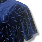 Another Thyme Blue Velvet Maxi Dress Glitter Leaf Pattern Vintage 18 Large 8 Photo 3