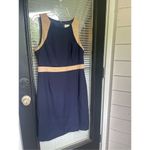 JCrew Suiting Color Block 100% Wool Sleeveless Sheath Dress Blue / Beige 12 Photo 13