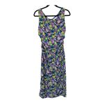 ZARA  floral Ruched Sleeveless Midi Dress Size M Photo 4