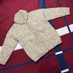 Vintage shawl collar Chunky Cardigan Knit tan cream Full Zip Photo 0