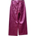Anthropologie Anthro Maeve Colette Metallic Pink Faux Leather Cropped Wide Leg Pants Sz 26 Photo 5