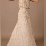 BHLDN Anthropologie x $300 Fidelia Beaded Deco Gown Dress Size 4 Photo 1