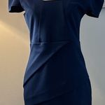 ASOS French Blue Asymmetrical Pleated cap sleeve Midi Dress size 10 Photo 0