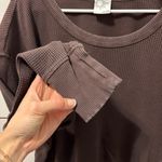 Aerie  Wow Waffle Long Sleeve Thermal Shirt Brown Photo 3