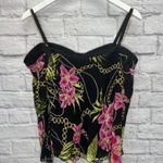 Joseph Ribkoff  Top Cold Shoulder Floral Chain Print Size 6 Black 3/4 Sleeve Photo 7