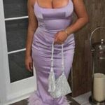 House Of CB  Helena Satin Trim Midi Dress in Orchid Size Small Photo 12