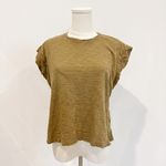 Madewell Cotton Boxy Slub Muscle Tee Tan Khaki Preppy Casual Basic Size Large Photo 1