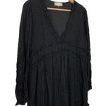 Altar'd State  Black Midi Boho Dress Tired Ruffled Small Photo 1