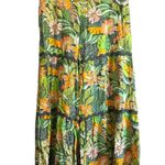 Cato  Floral Wide Leg Pants Womens Small Green Orange‎ Tropical Print Photo 0