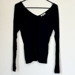 Madewell NWT  Jersey Double V-Neck Long-Sleeve Top - Size: Medium Photo 1