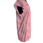PINK LABEL Nightgown Large Pink Floral Knit Butterfly Cap Sleeve Knee Length Photo 2