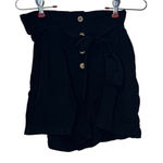 Love Tree Love Tree Women's Shorts 100% Tencel Belted Button Front High Black Medium NWT Photo 0
