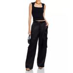 AQUA  Black Square Neck Sleeveless Knit‎ Tank Top Fitted Trendy Basic Photo 1