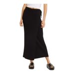 Free People  Boderline Midi Wrap Skirt Black Ribbed Size Large Y2K Photo 1